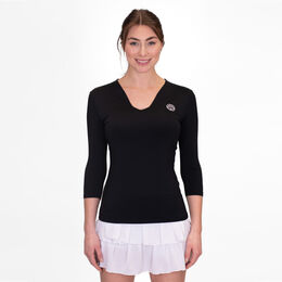 Crew V-Neck Longsleeve Damen-Schwarz