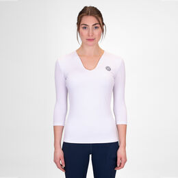 Crew V-Neck Longsleeve Damen-Weiß