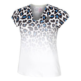 Leoparty Styles V-Neck T-Shirt Damen-Weiß,Schwarz