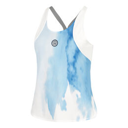 Watercolour Tank-Top Damen-Weiß,Blau
