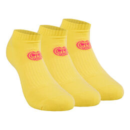 Leana No Show Tech Sportsocken 3er Pack Damen-Gelb,Pink