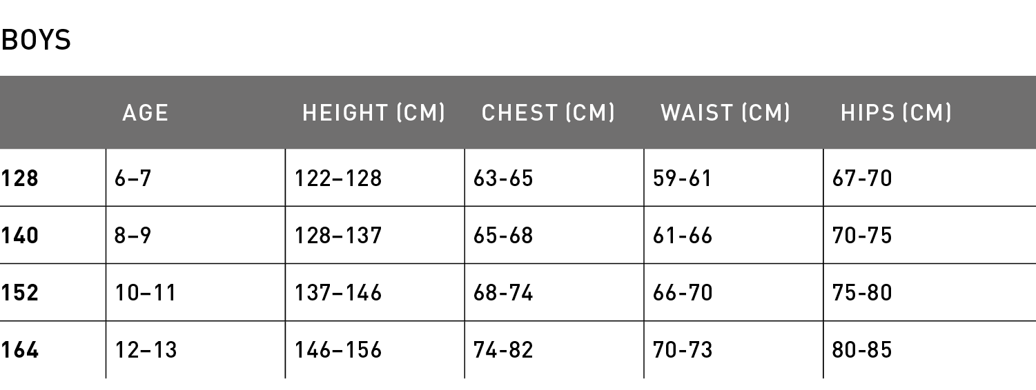 Size chart